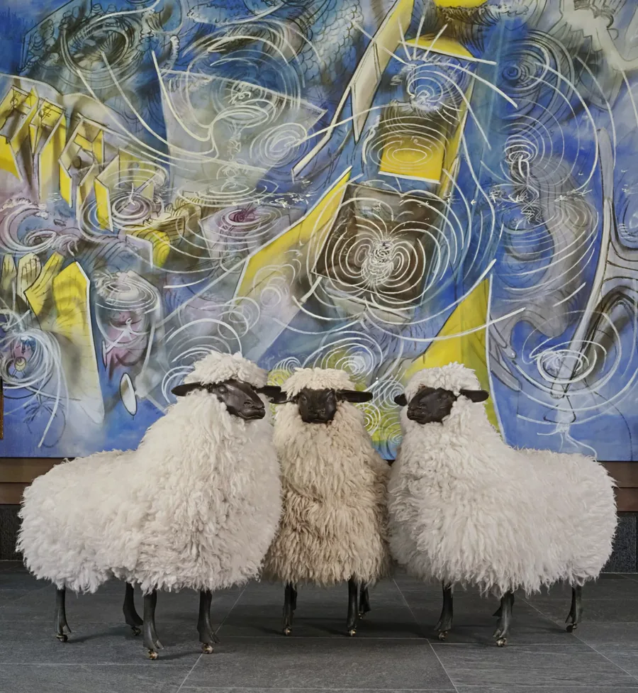 Christie's: François-Xavier Lalanne's set of three Moutons de Laine standing side by side