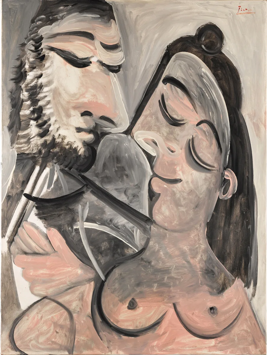 Sotheby's: Pablo Picasso, Couple, 1970, two heads of lovers turned towards each other