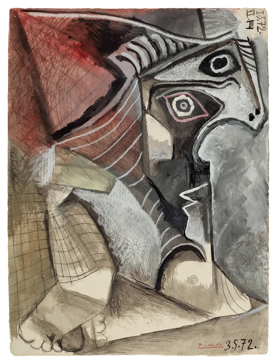 Sotheby's: Pablo Picasso, Nu, 1972, an angular nude figure