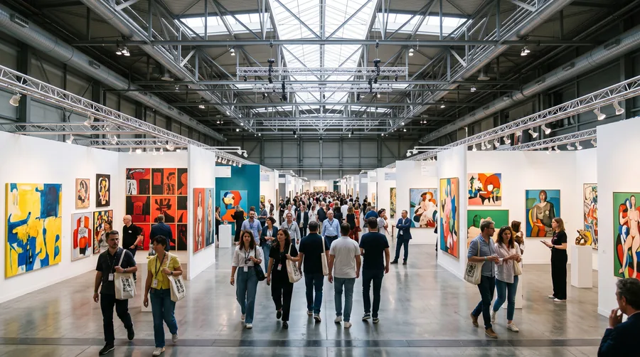 The aisles of a contemporary art fair